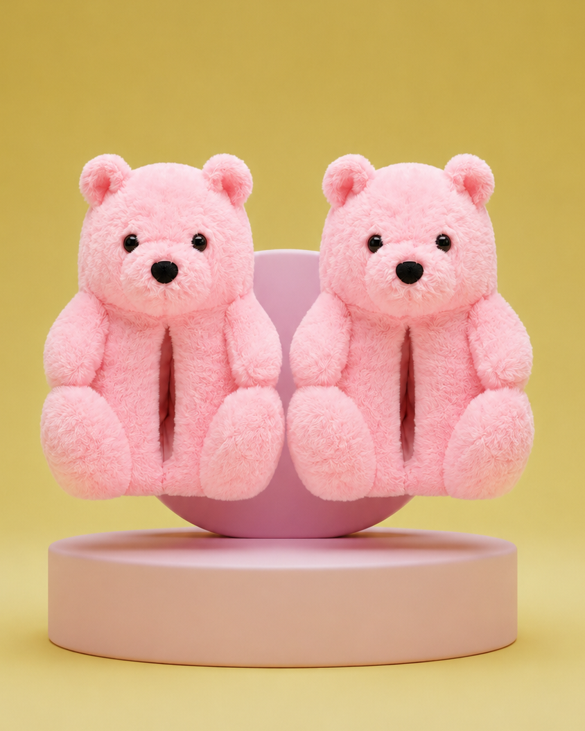 Chaussons Ours Rose