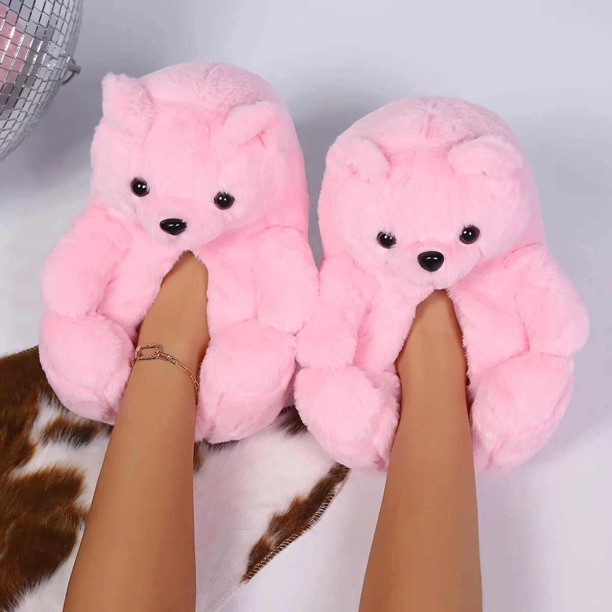 Chaussons Ours Rose