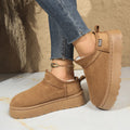 Snow Boots for Women 2026 Winter New Cashmere Warm Thick Soles Without Heel-covered Hair Half Slipper Cotton Shoes for Women